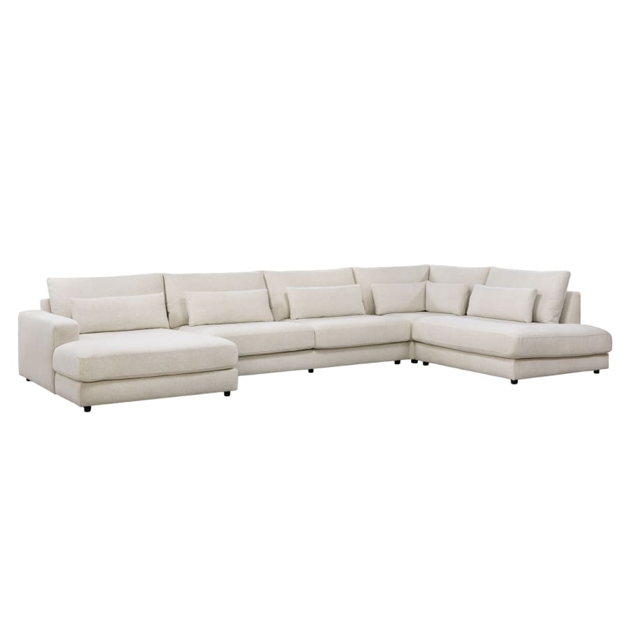 Canapé panoramique tissu beige - Angle gauche